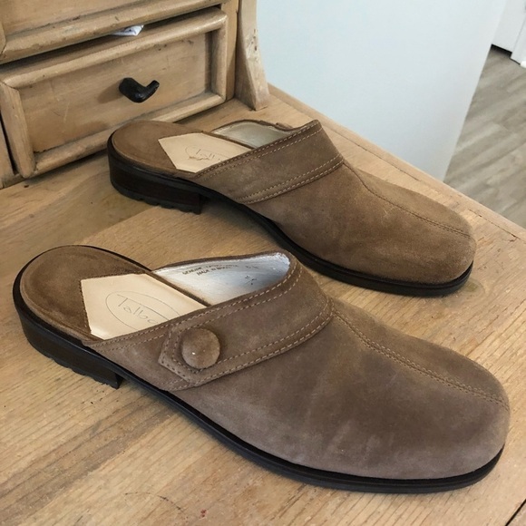 Talbots Clogs Mules Leather Suede Size 6N Narrow - Picture 1 of 10